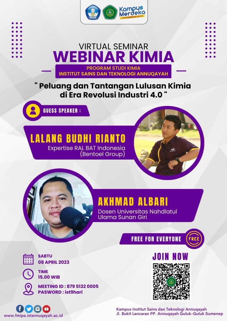 Prodi Kimia Gelar Seminar Virtual, Tantangan dan Peluang Lulusan Kimia di Era Revolusi Industri 4.0