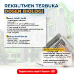 Rekrutmen Terbuka Dosen Biologi