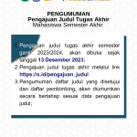 [INFO] Pengajual Judul TA, Pendaftaran Ujian Proposal dan Sidang Skripsi