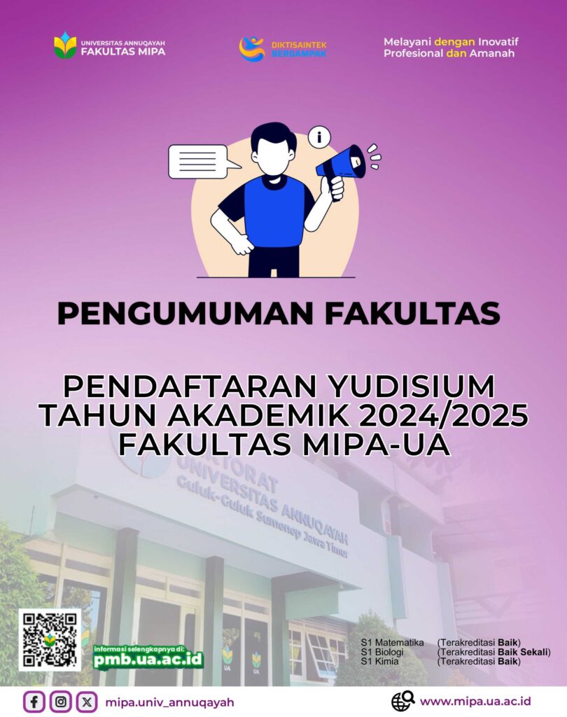 Fakultas MIPA UA Umumkan Pendaftaran Yudisium Tahun Akademik 2024/2025