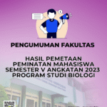 Prodi Biologi  Tetapkan Hasil Pemetaan Peminatan Mahasiswa Biologi Angkatan 2023